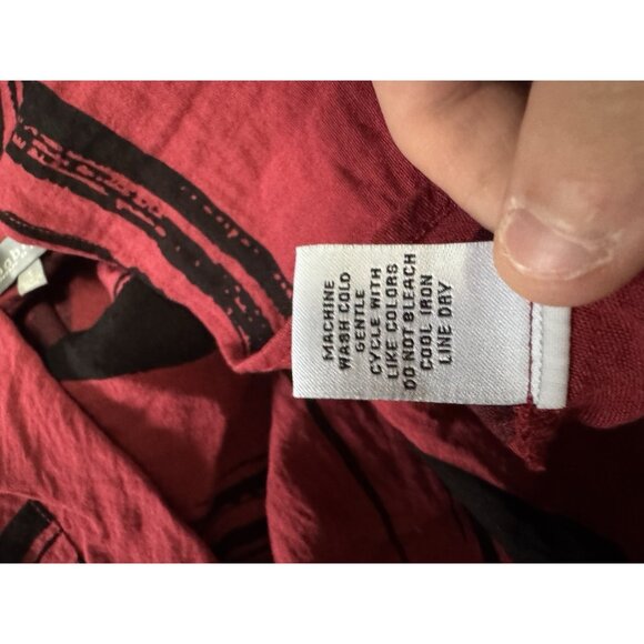 Habitat Clothes To Live In Women Small Black Red Cowl Neck Lagenlook Tunic Top - Picture 9 of 10